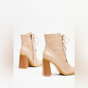 Nasty Gal What’s Up Faux Leather Croc Booties